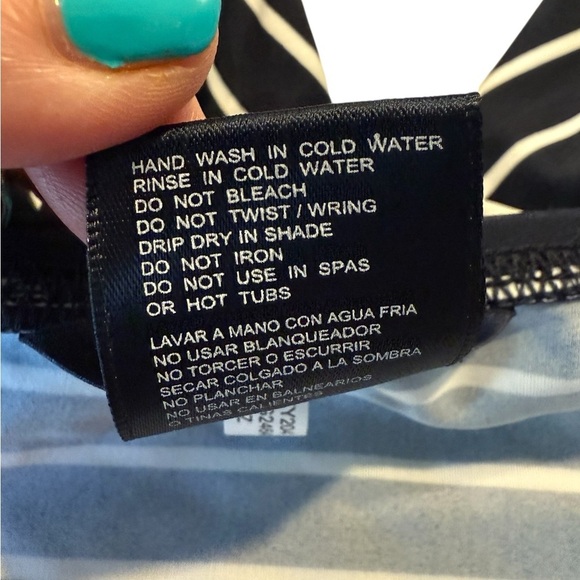 Tommy Hilfiger Navy White Striped Halter UPF Tankini Top Size Small NEW Sailor - Picture 13 of 14